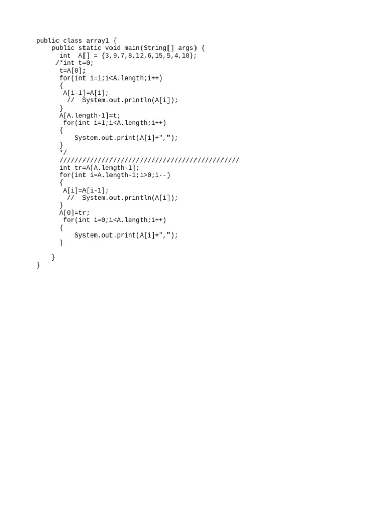 Java Array Rotation Example | PDF