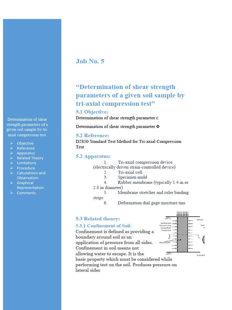 Tri-Axial Compression Test Overview | PDF | Strength Of Materials ...