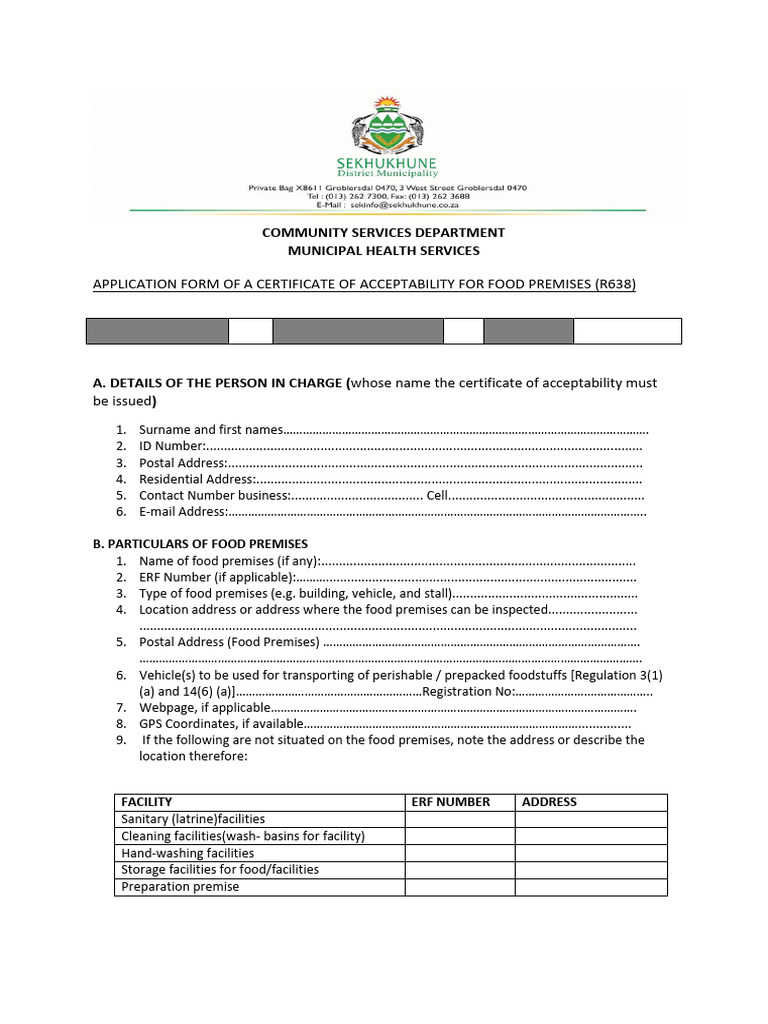 Certificate of Acceptability Application Form | PDF