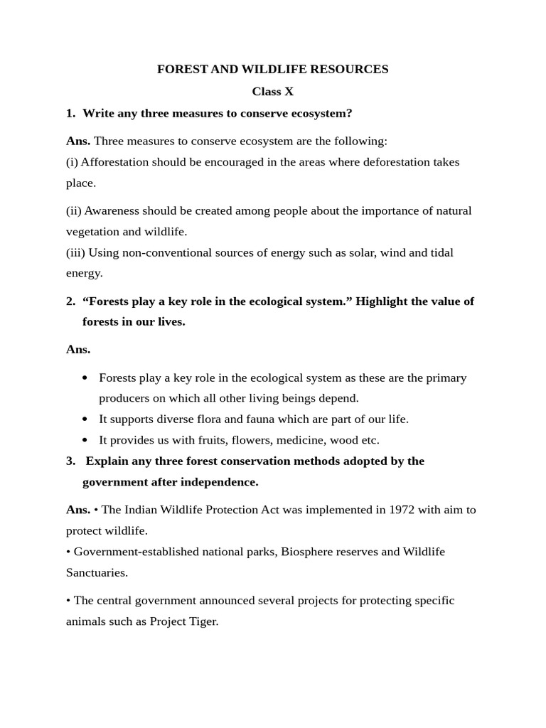 Forest and Wildlife Conservation Strategies | PDF | Forests | Biodiversity
