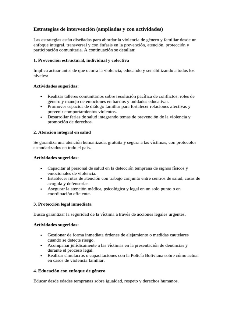 Estrategias para Combatir la Violencia de Género | PDF | Tuberculosis ...