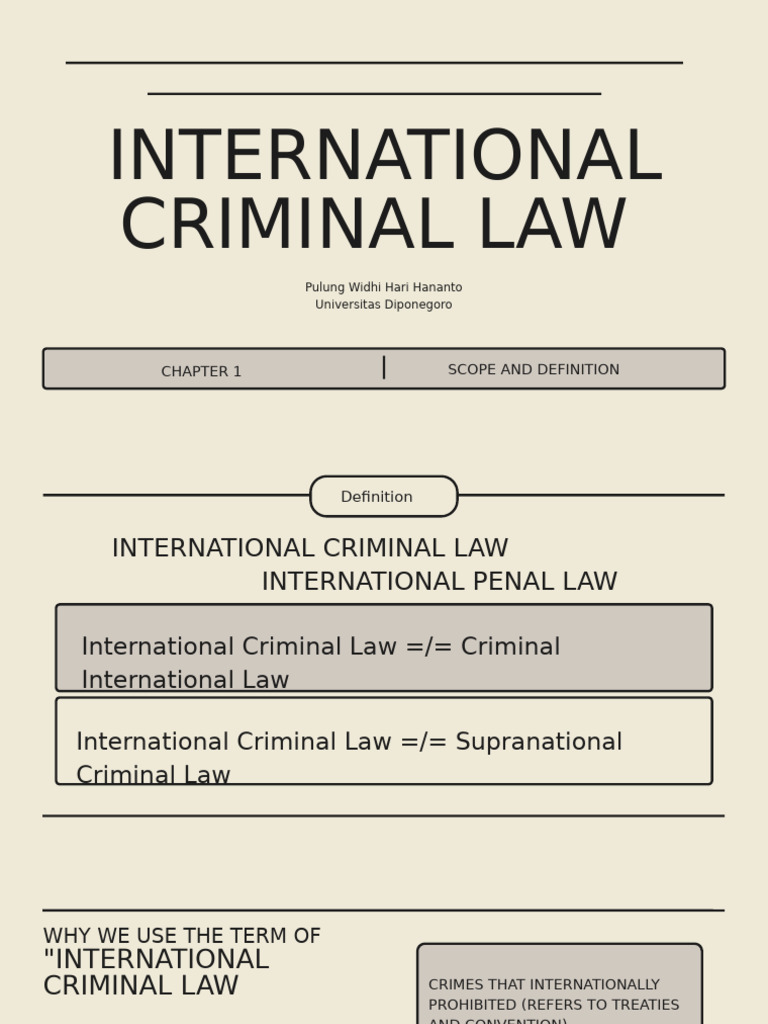 Overview of International Criminal Law | PDF | Crimes | Crime & Violence
