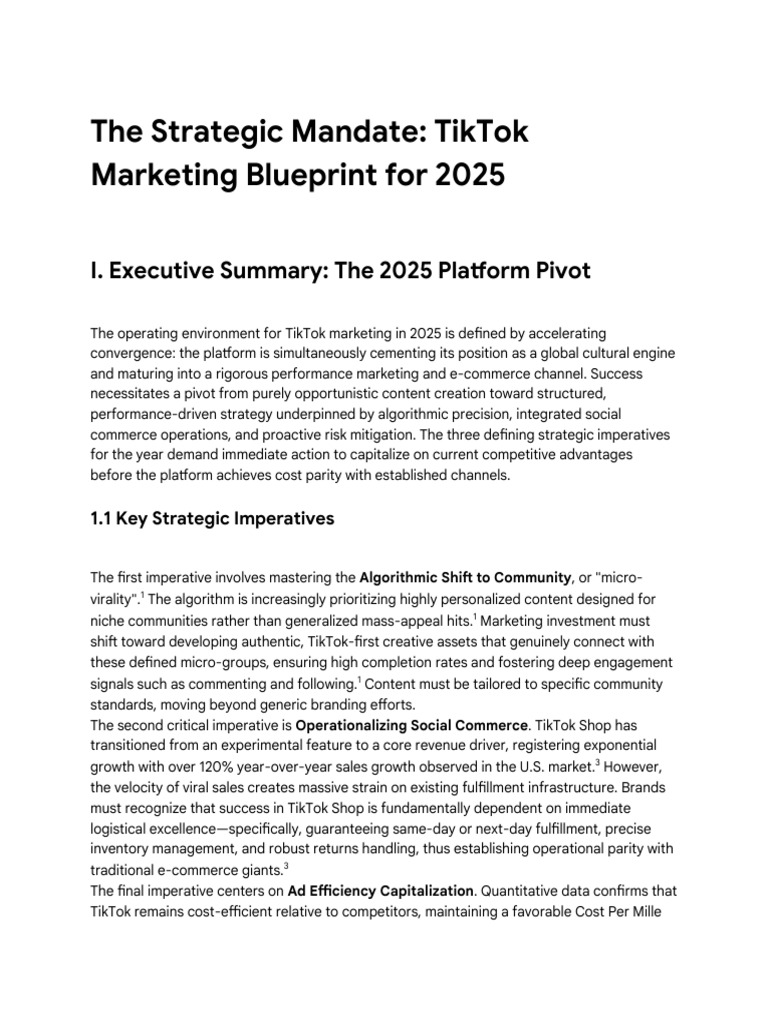 TikTok Marketing Blueprint For 2025 | PDF | Brand | Artificial Intelligence