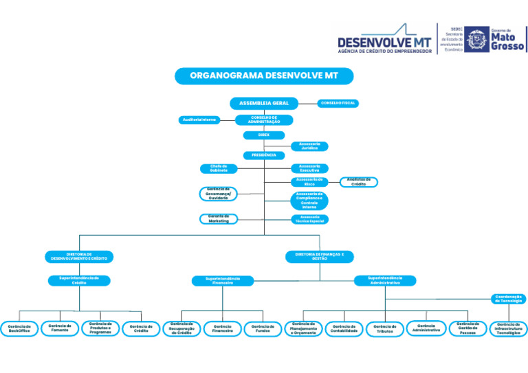 Organograma da Desenvolve MT | PDF | Crédito | Finanças e Administração ...