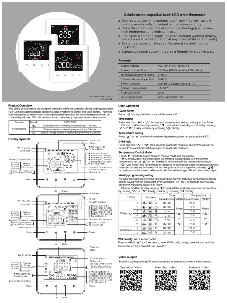 Smart Thermostat with Wi-Fi Control | PDF | Thermostat | Switch