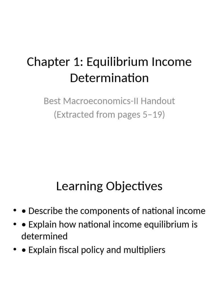 Equilibrium Income in Macroeconomics | PDF