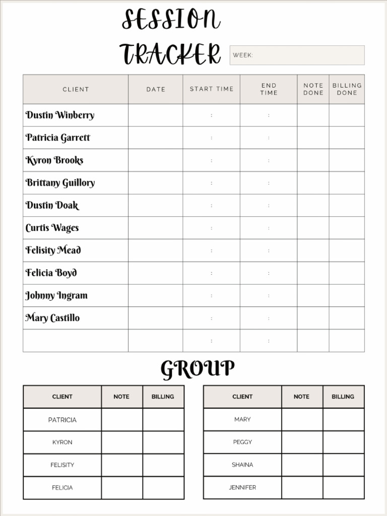 Session Tracker | PDF