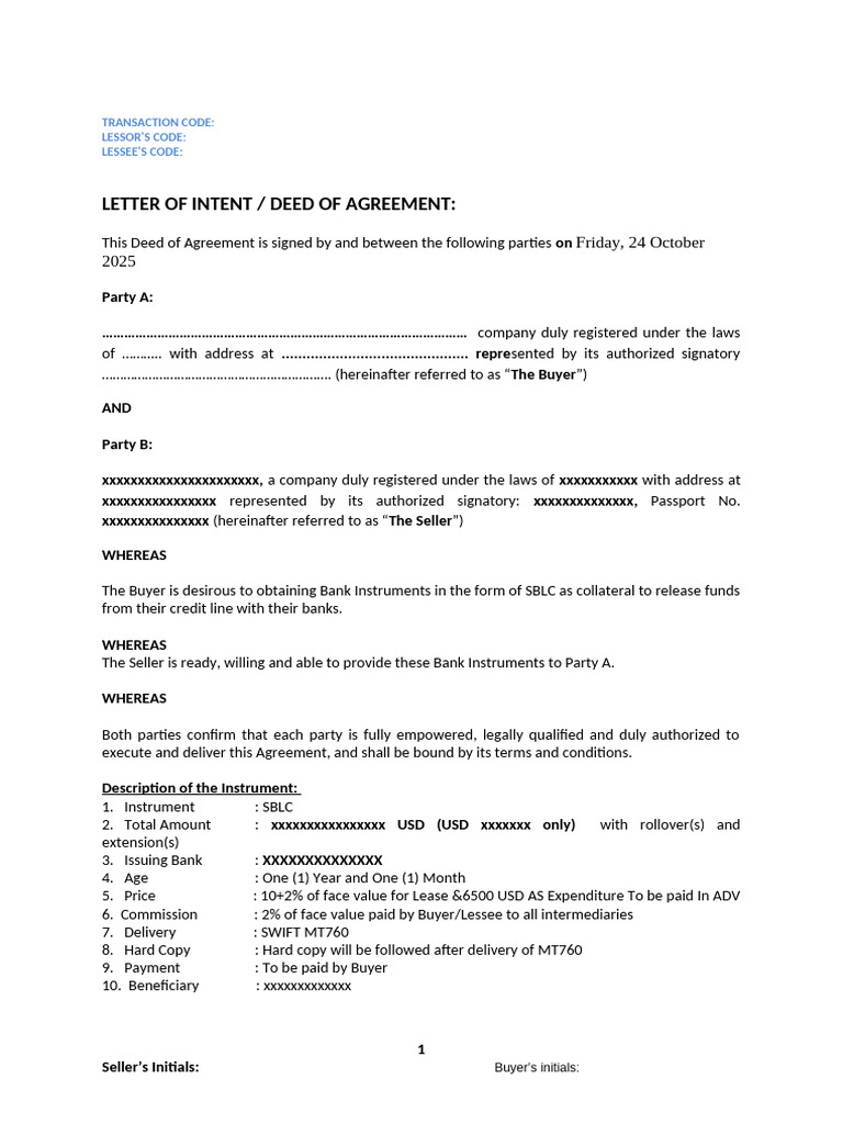 Doa Lease | PDF | Letter Of Credit | Lease