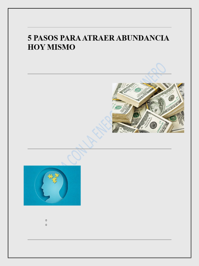 5 Pasos para Atraer Abundancia Hoy Mismo | PDF