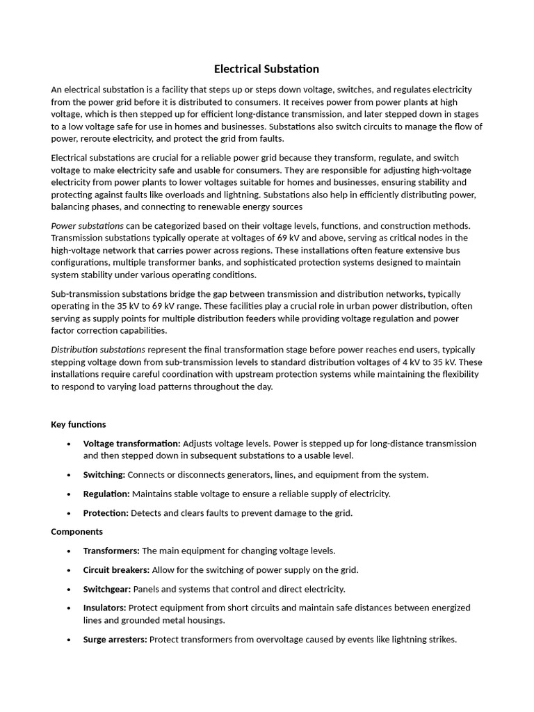 Electrical Substation | PDF | Electric Power Transmission | Electric ...