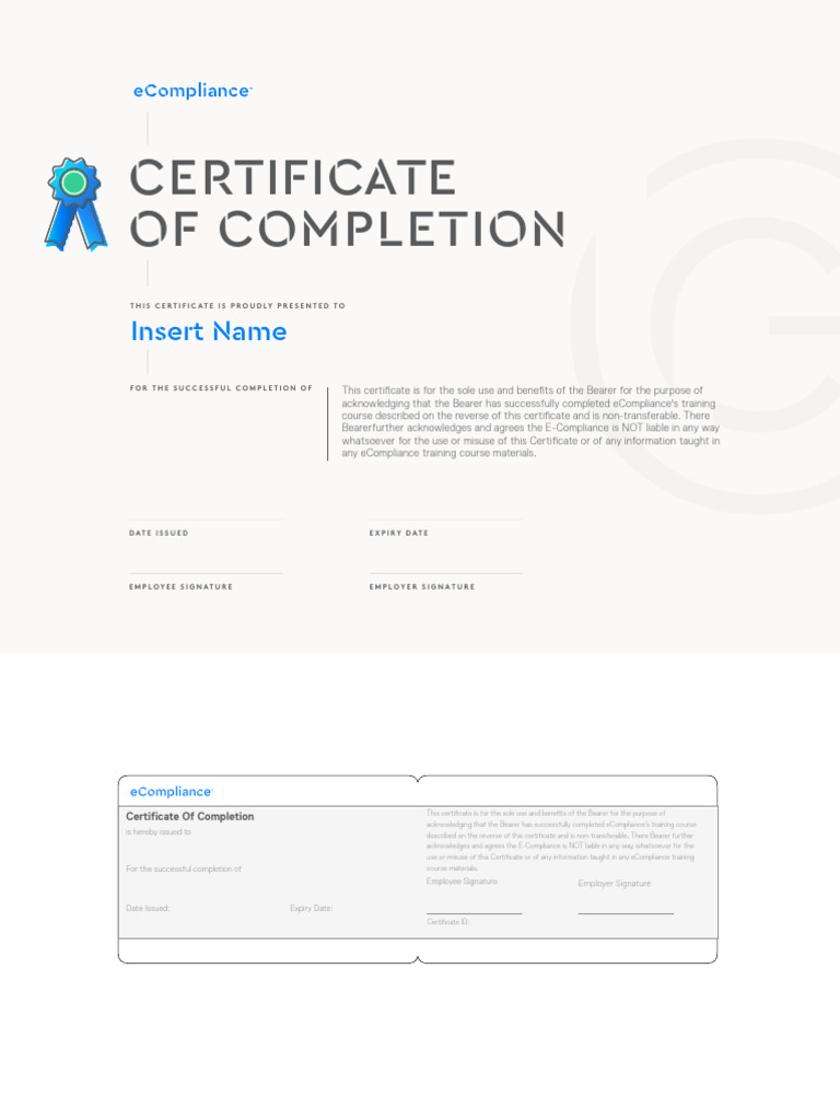 ECompliance Training Certificate SEP 2018 | PDF