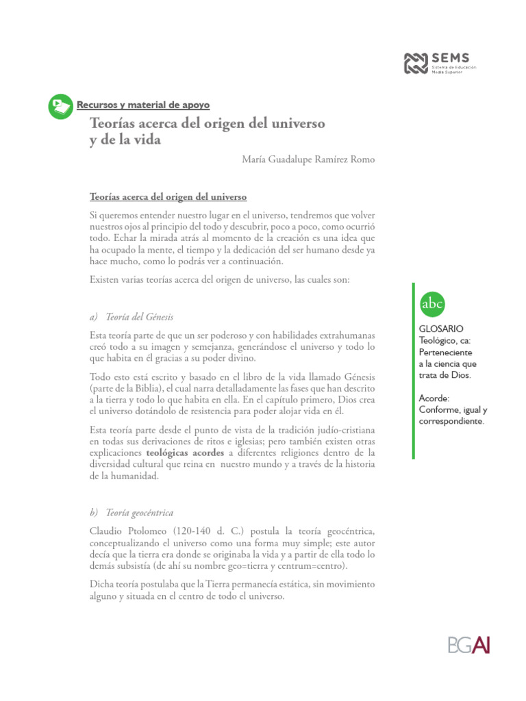 Teorías Acerca Del Origen Del Universo y de La Vida | PDF | Big Bang ...