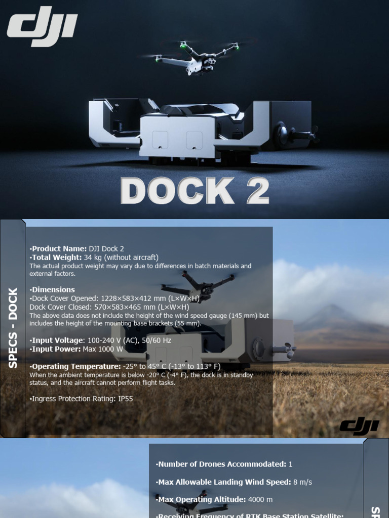 DJI Dock 2 Specifications Overview | PDF | Camera | Thermography