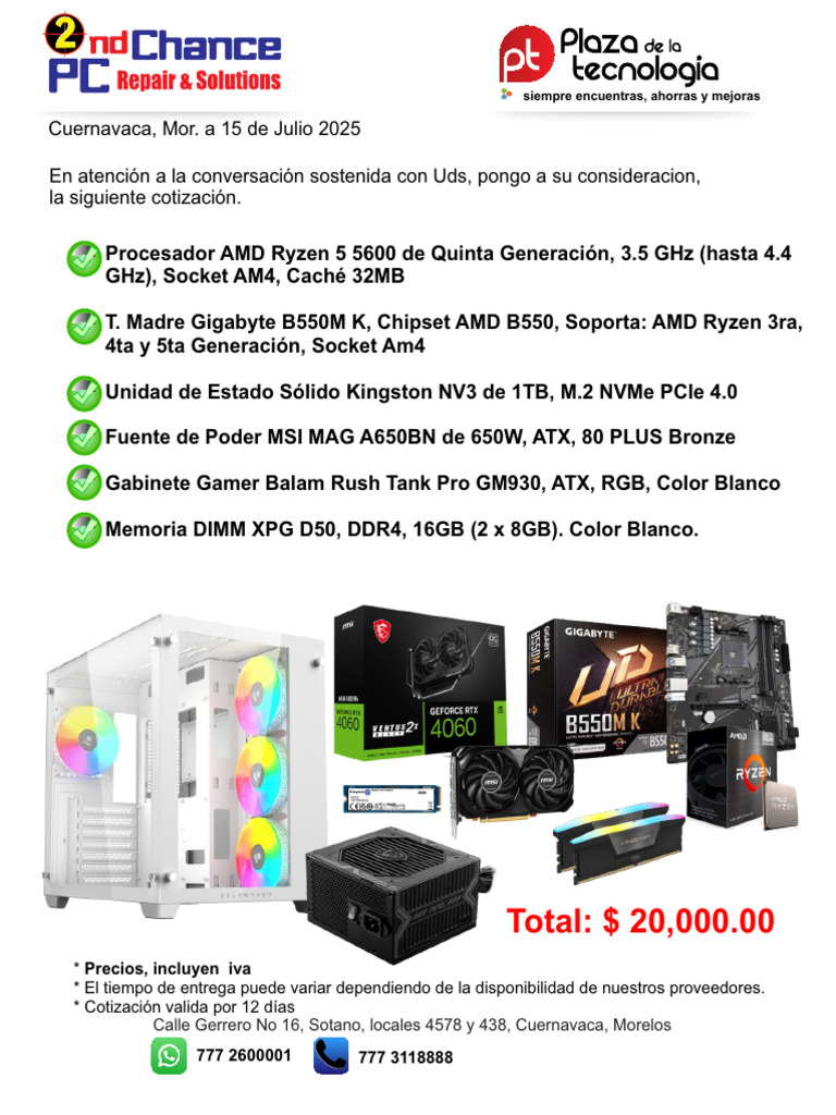 Cotización de PC en Cuernavaca 2025 | PDF