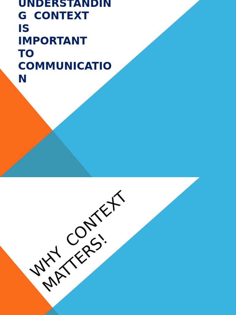 Importance of Context in Communication | PDF