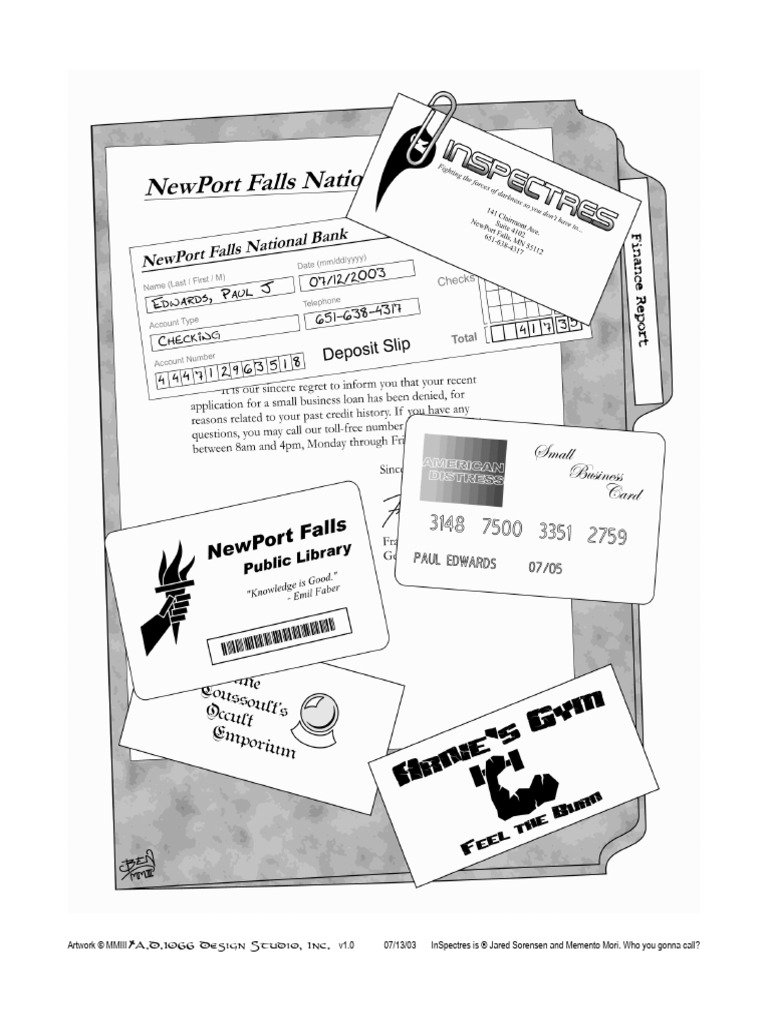 InSpectres Dossier and Cards | PDF