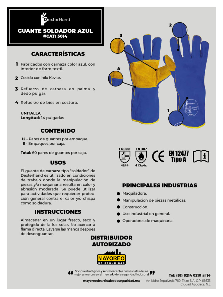 Dexterhand Ficha Tecnica Guante 5014 2.0 | PDF