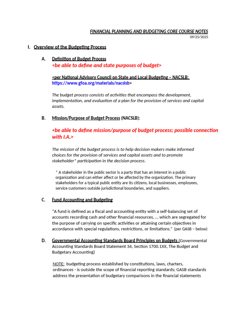 Budgeting Process Overview and Principles | PDF | United States Budget ...