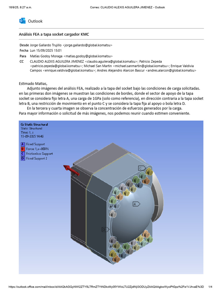 Análisis FEA A Tapa Socket Cargador KMC | PDF