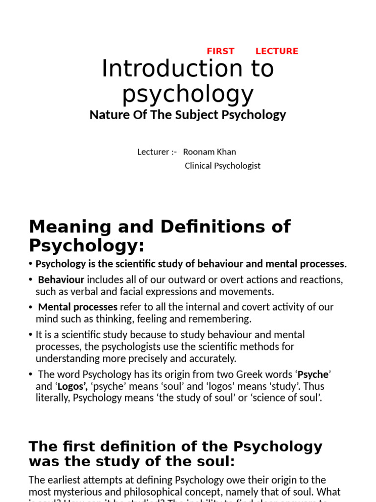 Introduction To Psychology | PDF | Psychology | Mind
