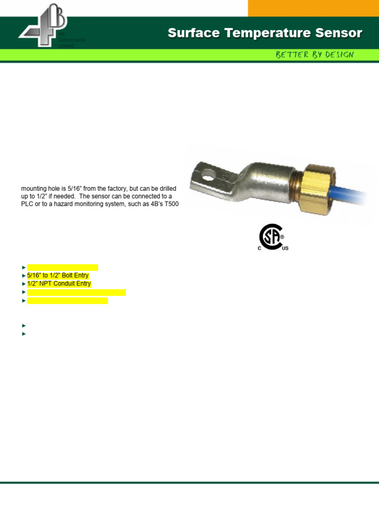 WDB7 Series Surface Temperature Sensor | PDF | Electrical Components ...