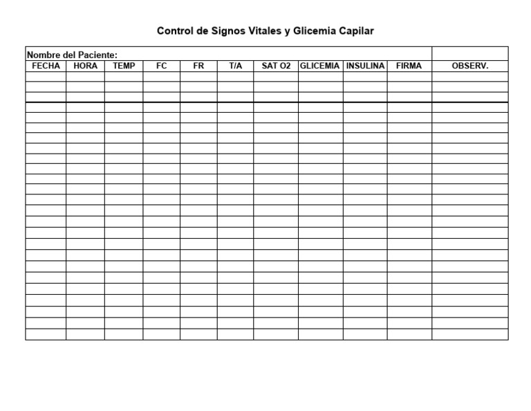 5 - Control de Signos Formato. Sin Logoxlsx | PDF