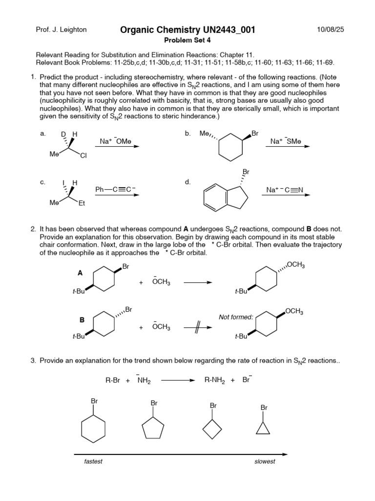 Substitution and Elimination Reactions Guide | PDF | Organic Reactions ...