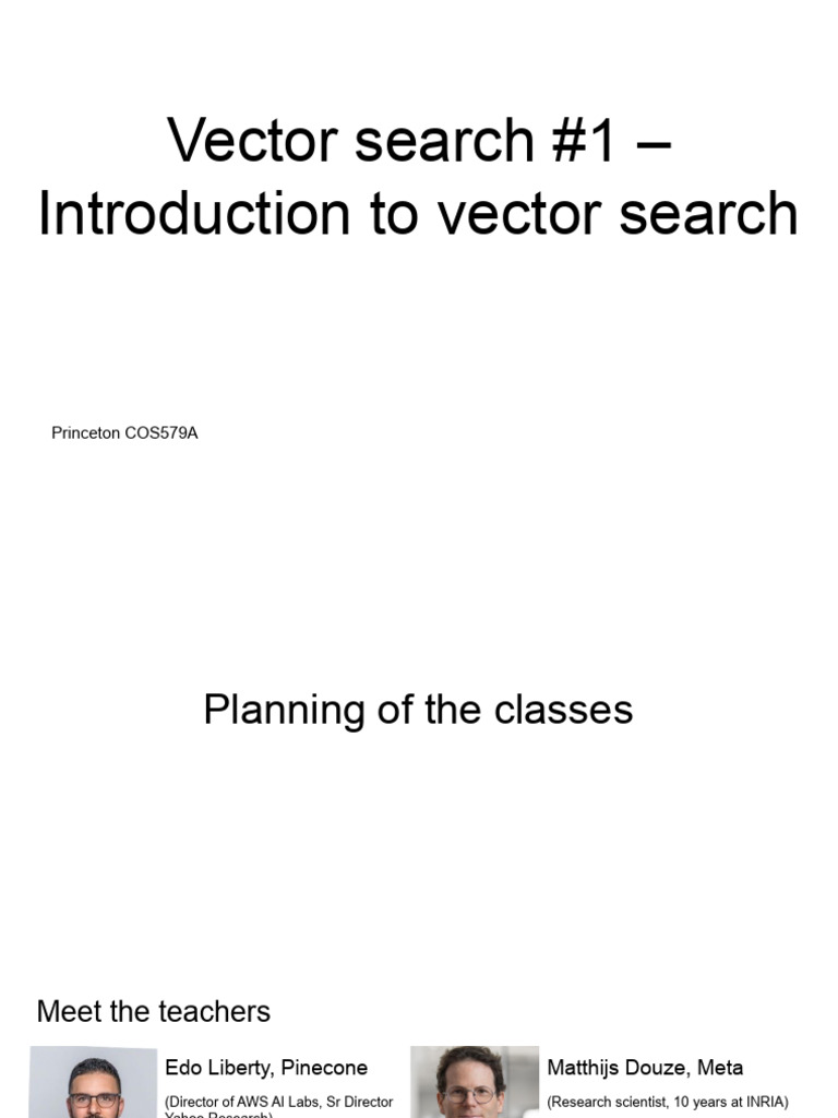 Vector Search Course Overview and Schedule | PDF | Database Index ...