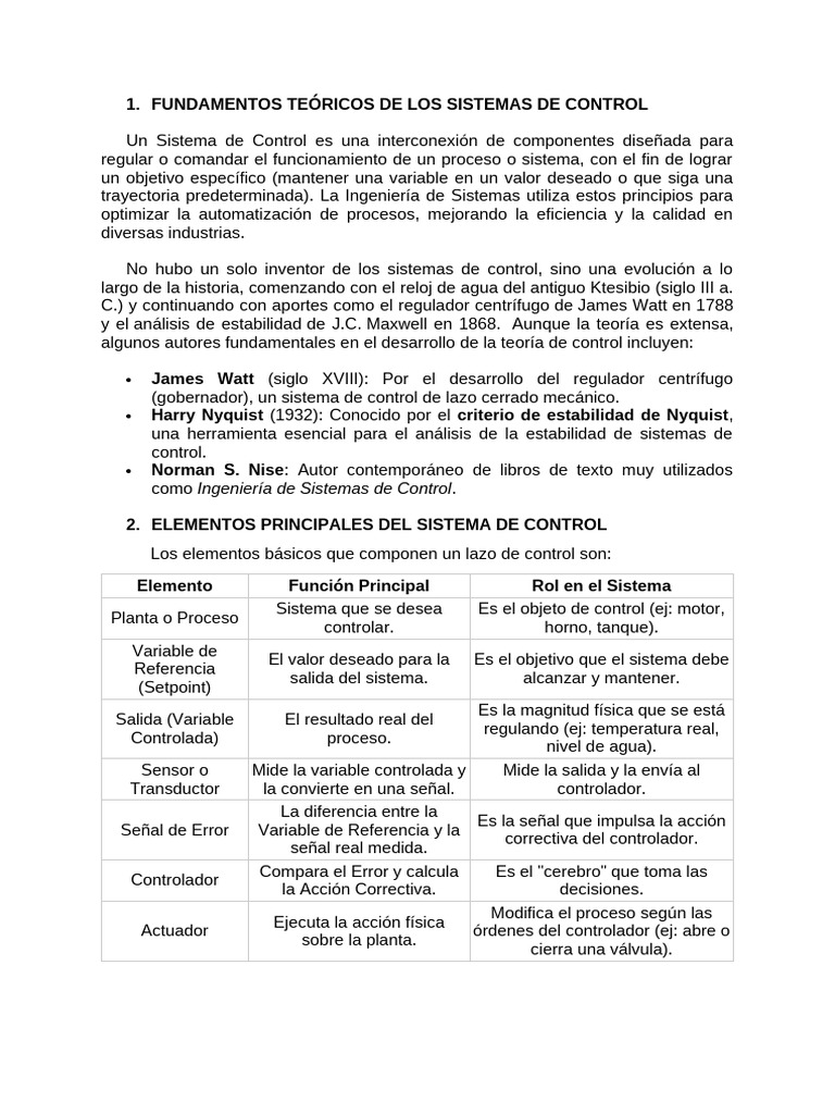 Fundamentos de Sistemas de Control | PDF | Sistema de control ...