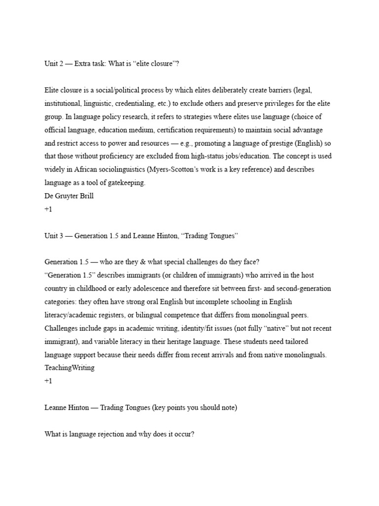 Understanding Elite Closure and Language Dynamics | PDF ...