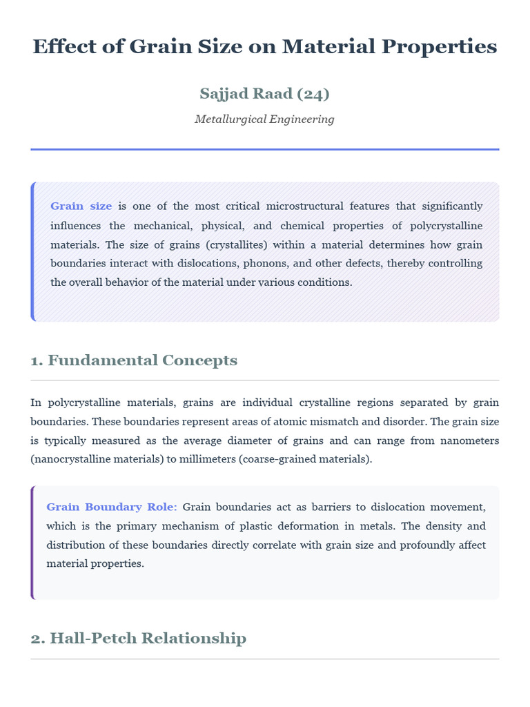Impact of Grain Size on Material Properties | PDF | Crystallite | Ductility