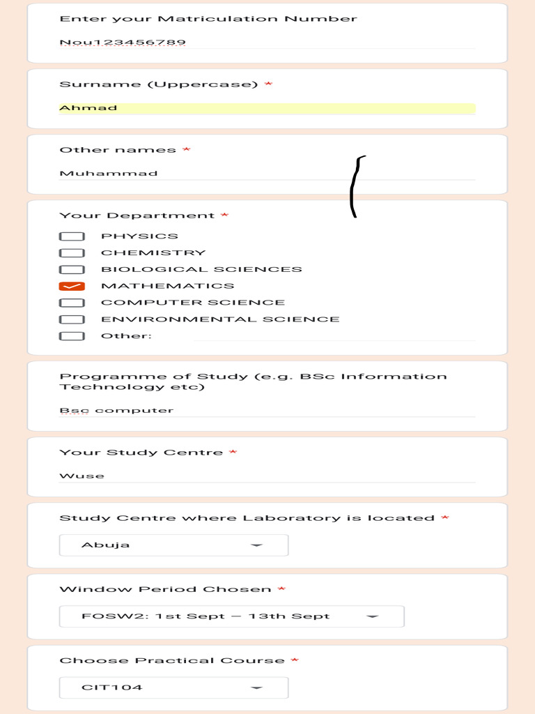 Course Registration Form for BSc Computer | PDF