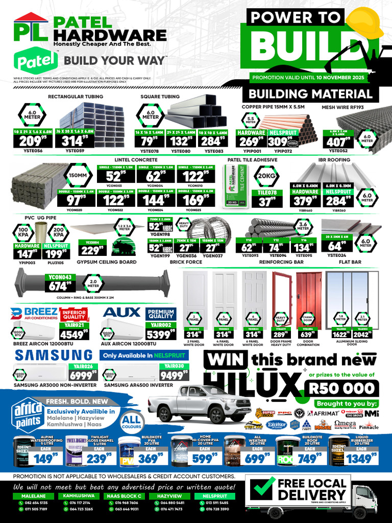 Patel Hardware Building Materials List | PDF | Architectural Elements ...