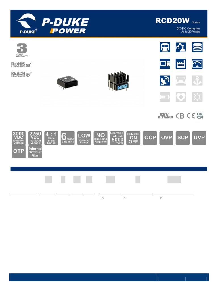 RCD20W Series Power Module Specifications | PDF | Capacitor | Fuse ...