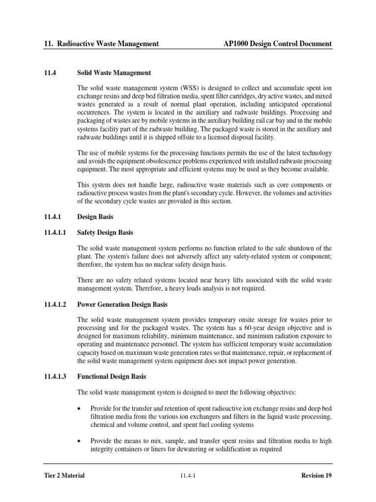 Solid Waste Management in AP1000 Design | PDF | Radioactive Waste | Waste