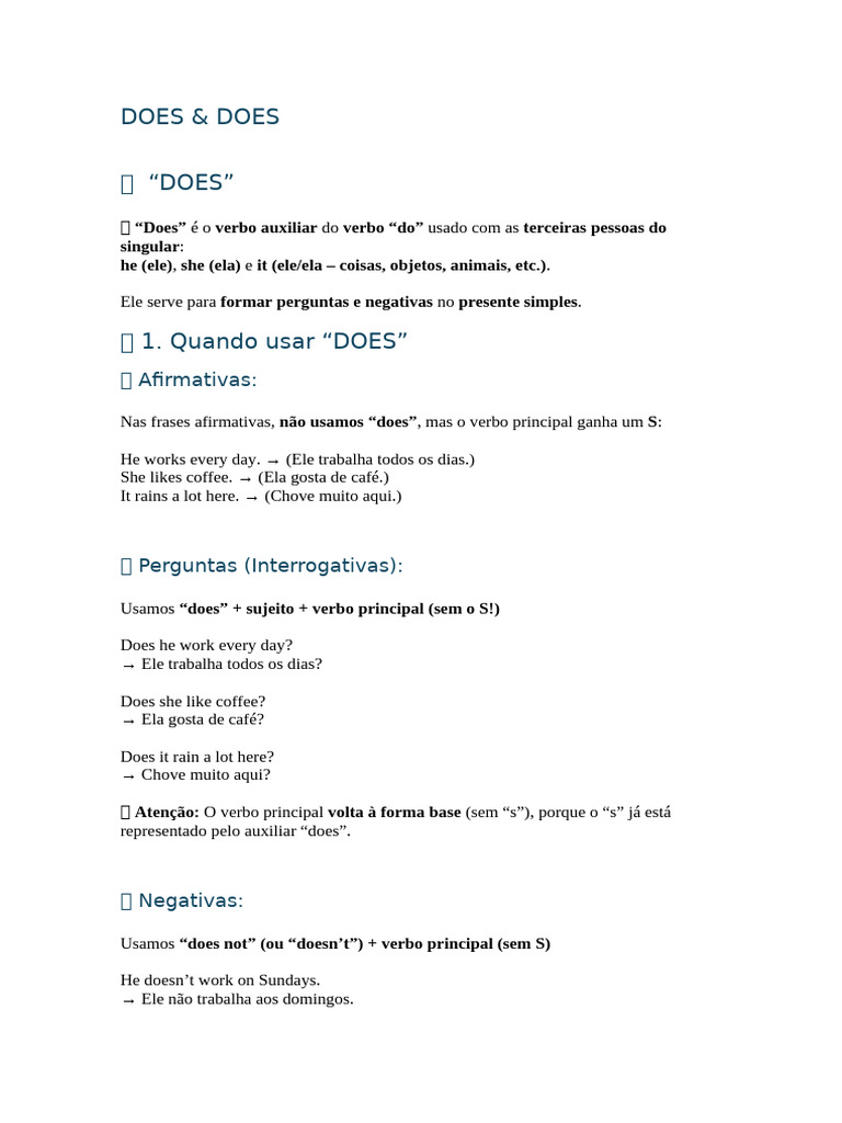 Do & Does | PDF
