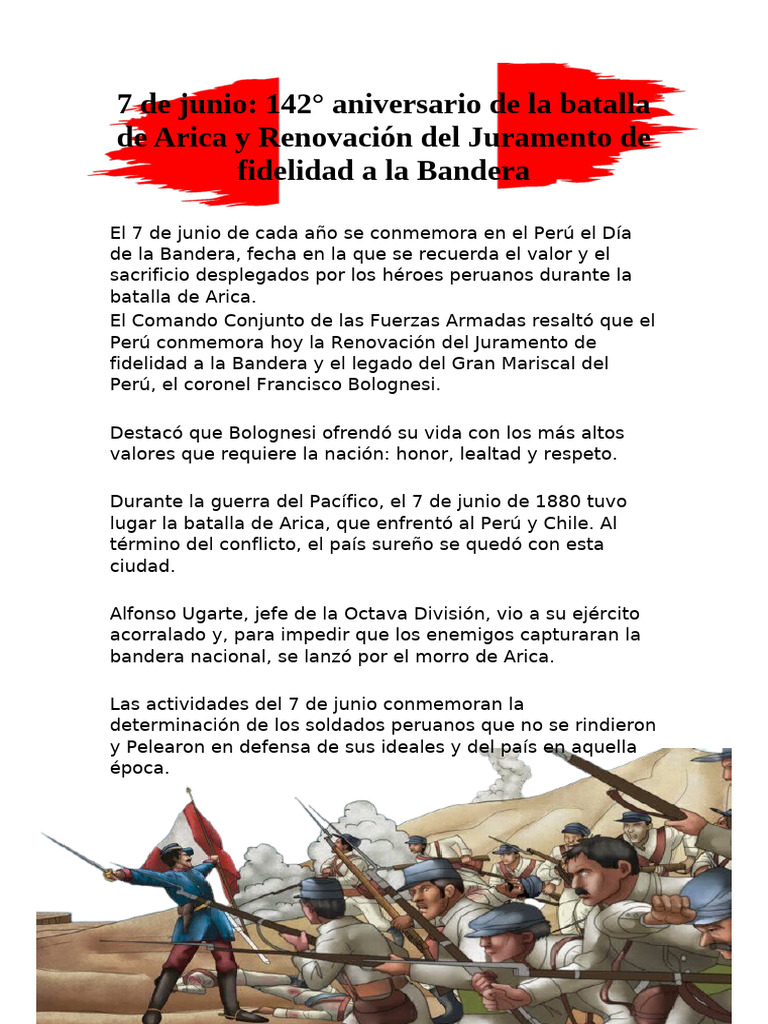 Aniversario De La Batalla De Arica 2023 Pdf 