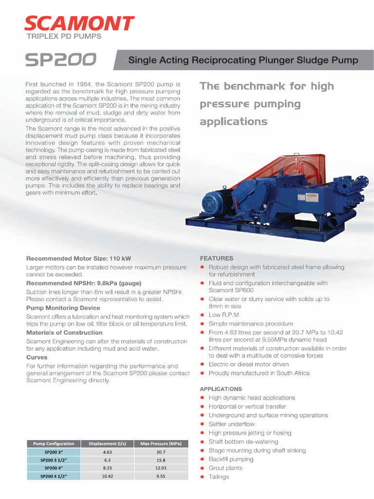 Reciprocating Plunger Sludge Pumps 170530 105559 | PDF