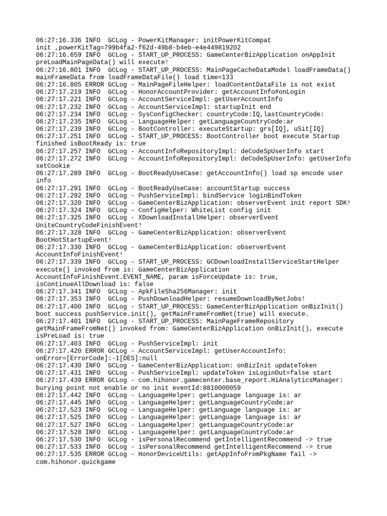 GameCenter Initialization Log Analysis | PDF | Internet | Cyberspace