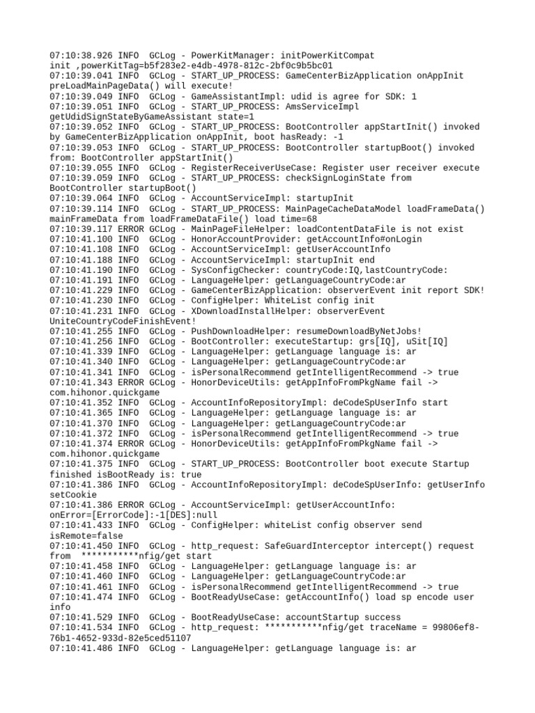 GameCenterBizApplication Startup Logs | PDF | Computing | Software