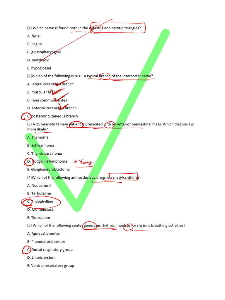 Medical Questions on Anatomy and Physiology | PDF | Lung | Respiratory ...