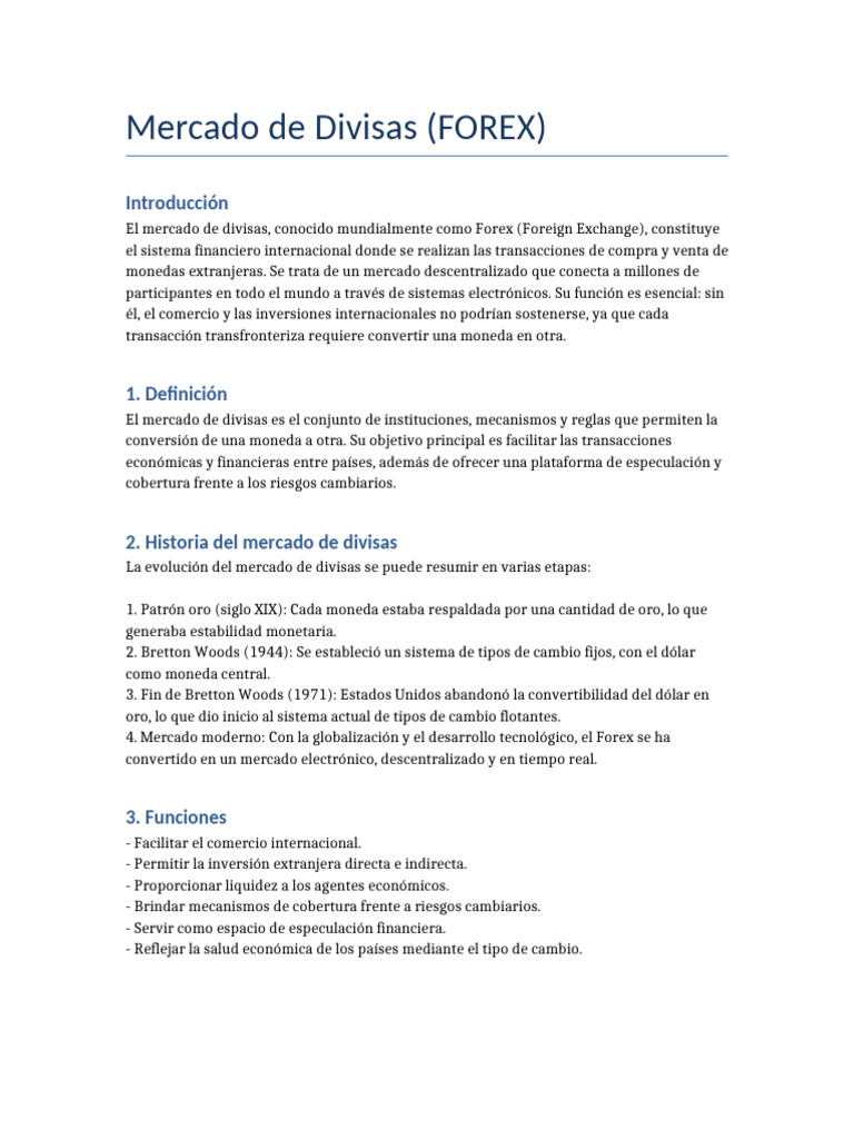 Guía Completa del Mercado Forex | PDF | Mercado de divisas | Moneda