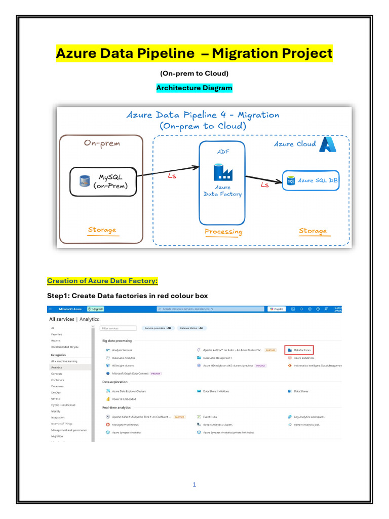 Azure Data Pipeline Migration Guide | PDF | Databases | Microsoft Azure
