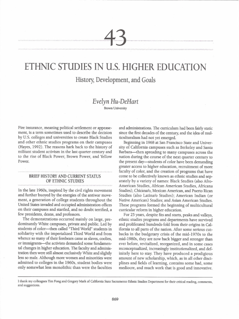 Hu-Dehart Ethnic+Studies+in+Higher+Ed | PDF