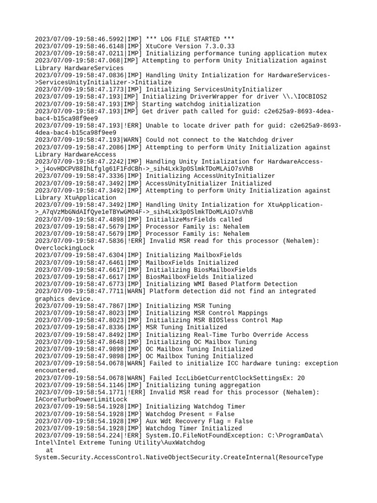 Intel XTU Log File Analysis 2023 | PDF | System Software | Software
