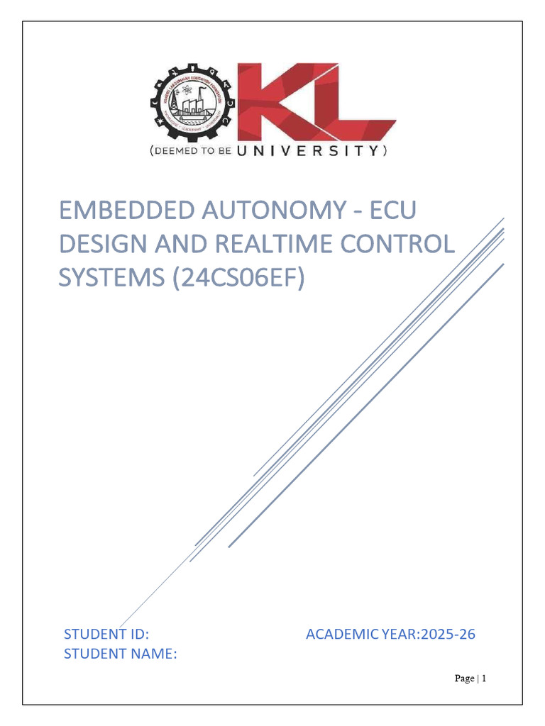 Embedded Autonomy Ecu Design and Realtime Control Systems24cs06ef | PDF ...