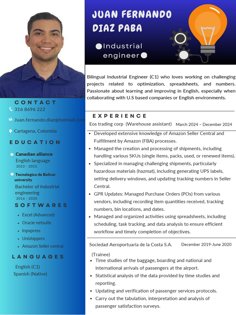 Bilingual Industrial Engineer Profile | PDF