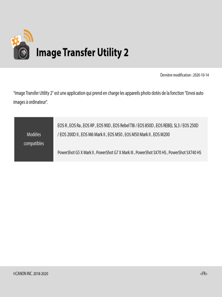 Utilitaire de transfert d'images Canon 2 | PDF