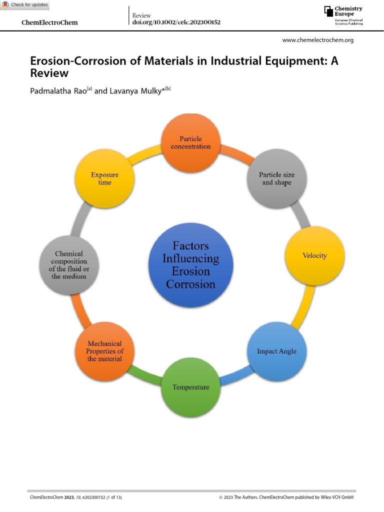 ChemElectroChem - 2023 - Rao - Erosion Corrosion of Materials in ...