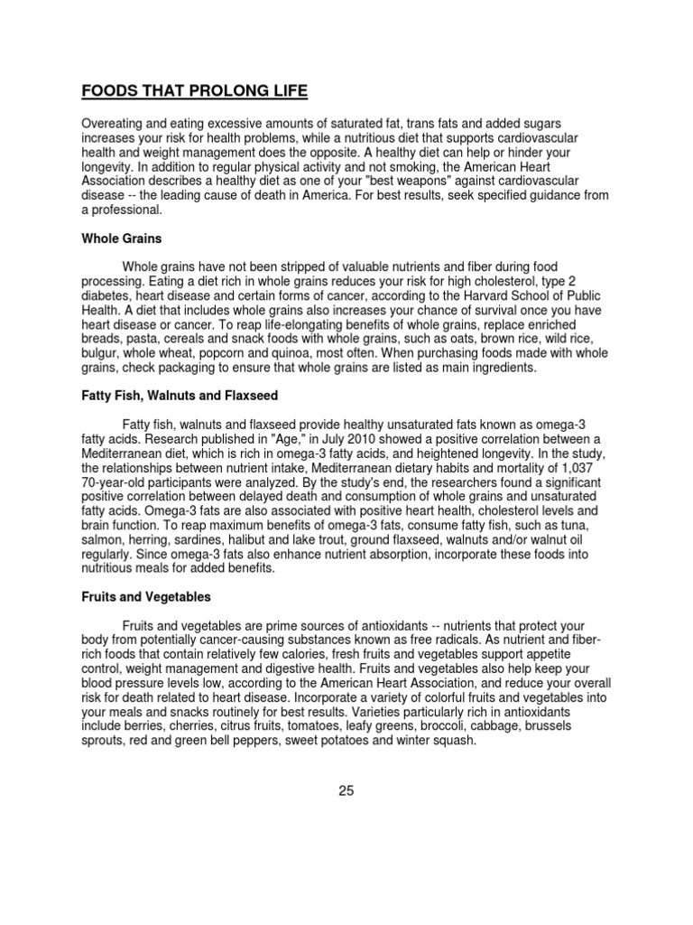 Nutrients for Longevity and Health | PDF | Saturated Fat | Diet & Nutrition